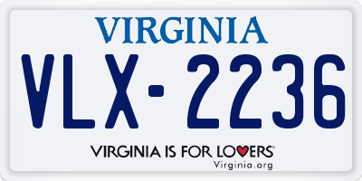 VA license plate VLX2236