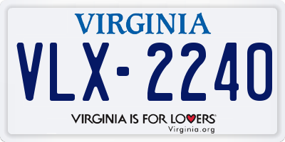 VA license plate VLX2240