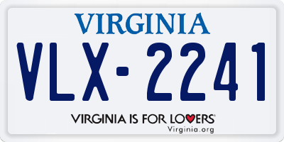 VA license plate VLX2241