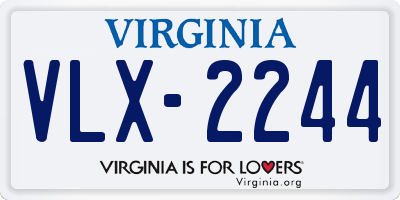 VA license plate VLX2244