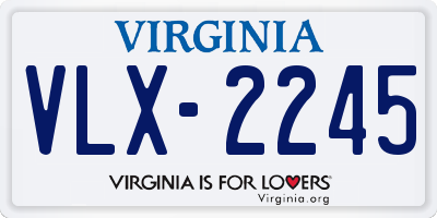 VA license plate VLX2245