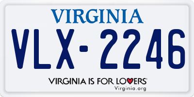 VA license plate VLX2246