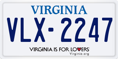 VA license plate VLX2247