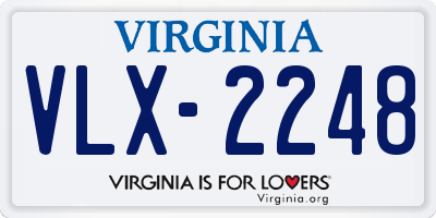 VA license plate VLX2248