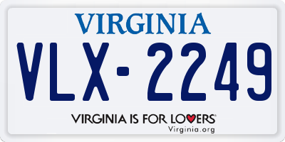 VA license plate VLX2249