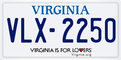 VA license plate VLX2250