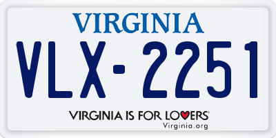 VA license plate VLX2251