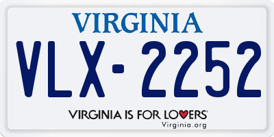 VA license plate VLX2252