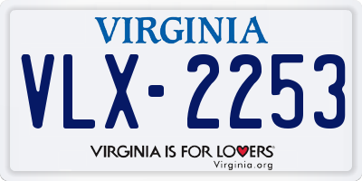 VA license plate VLX2253