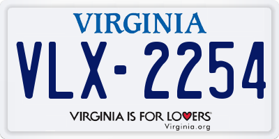 VA license plate VLX2254