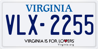 VA license plate VLX2255