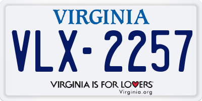 VA license plate VLX2257