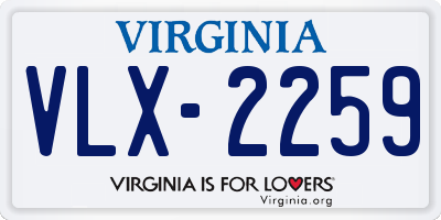 VA license plate VLX2259