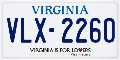 VA license plate VLX2260