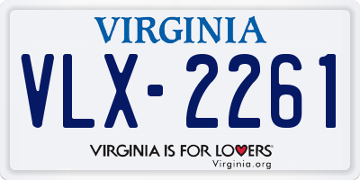 VA license plate VLX2261