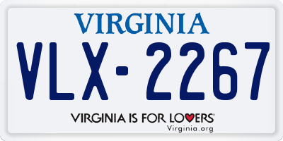 VA license plate VLX2267