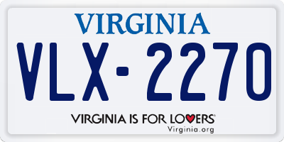 VA license plate VLX2270