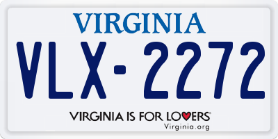 VA license plate VLX2272