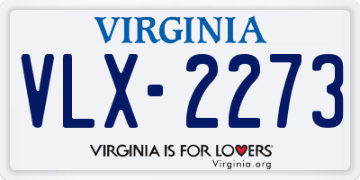 VA license plate VLX2273