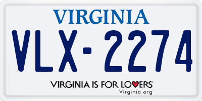 VA license plate VLX2274