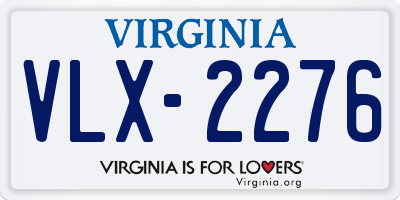 VA license plate VLX2276