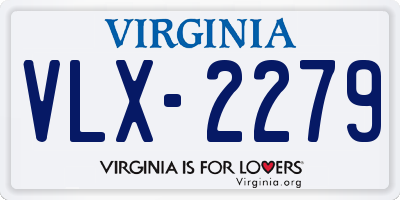 VA license plate VLX2279