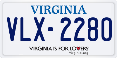 VA license plate VLX2280