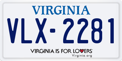 VA license plate VLX2281