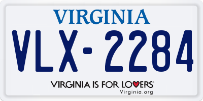 VA license plate VLX2284