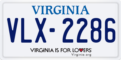 VA license plate VLX2286