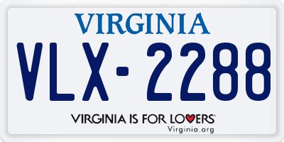 VA license plate VLX2288