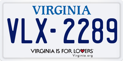 VA license plate VLX2289