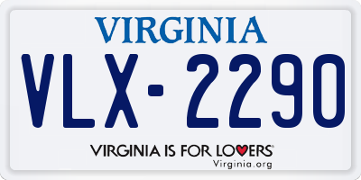 VA license plate VLX2290