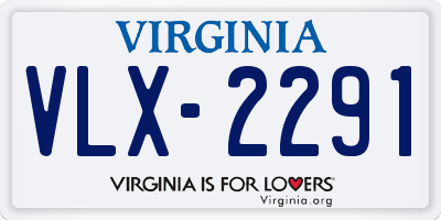 VA license plate VLX2291