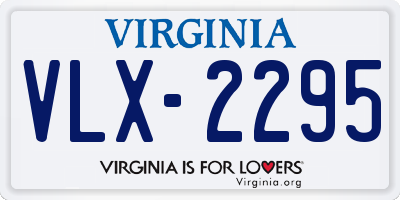 VA license plate VLX2295