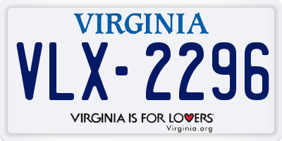 VA license plate VLX2296