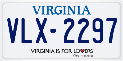 VA license plate VLX2297