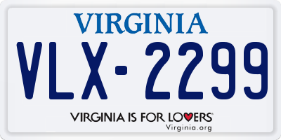 VA license plate VLX2299