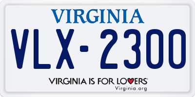 VA license plate VLX2300