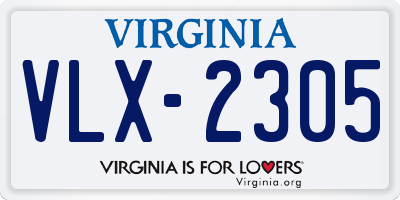 VA license plate VLX2305