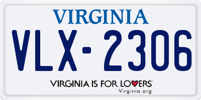 VA license plate VLX2306