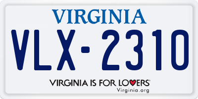 VA license plate VLX2310