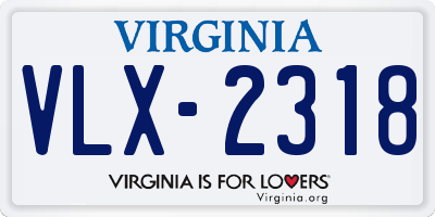 VA license plate VLX2318