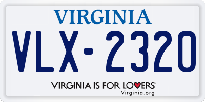 VA license plate VLX2320