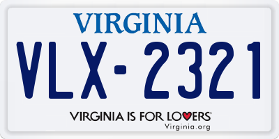 VA license plate VLX2321