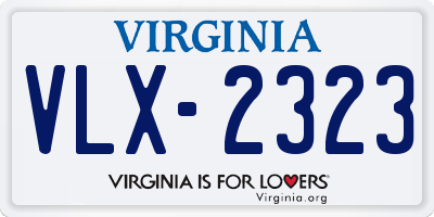 VA license plate VLX2323