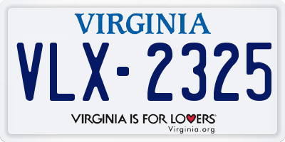 VA license plate VLX2325