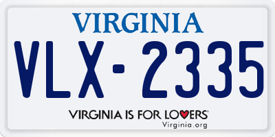 VA license plate VLX2335