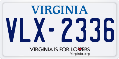 VA license plate VLX2336