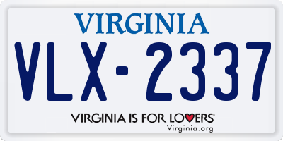 VA license plate VLX2337